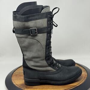 UGG BRYSTL Tall Waterproof Lace Up Grey/Black Snow Boots Women's Size 9